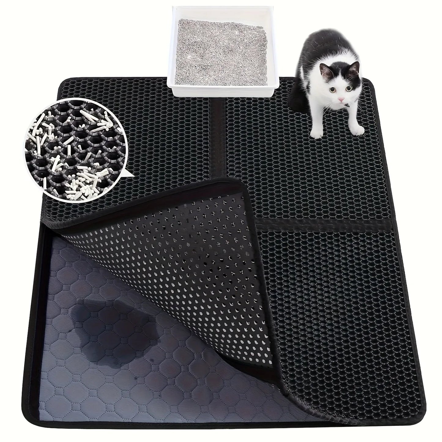 Double Layer Cat Litter Mat – Waterproof & Urine Proof
