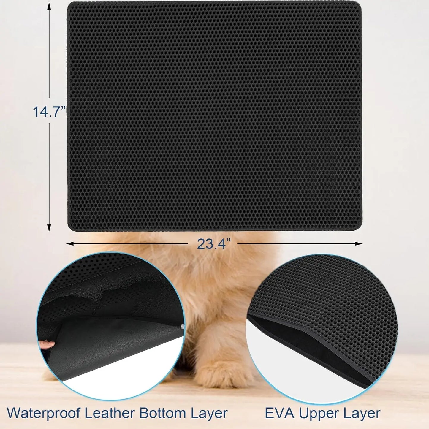 Double Layer Cat Litter Mat – Waterproof & Urine Proof